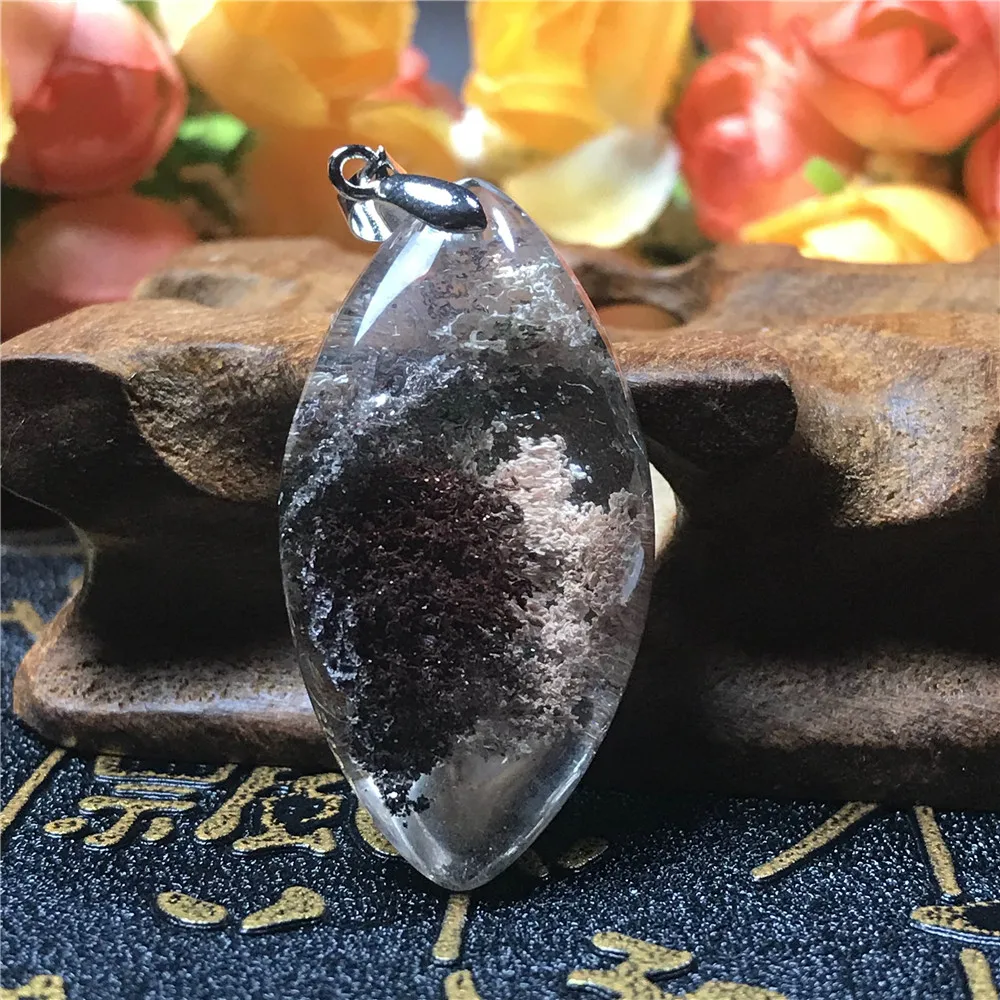 

Natural Colorful Phantom Quartz Pendant Jewelry For Women Man 40x21x12mm Crystal Oval Clear Stone Necklace Pendant Jewelry AAAAA