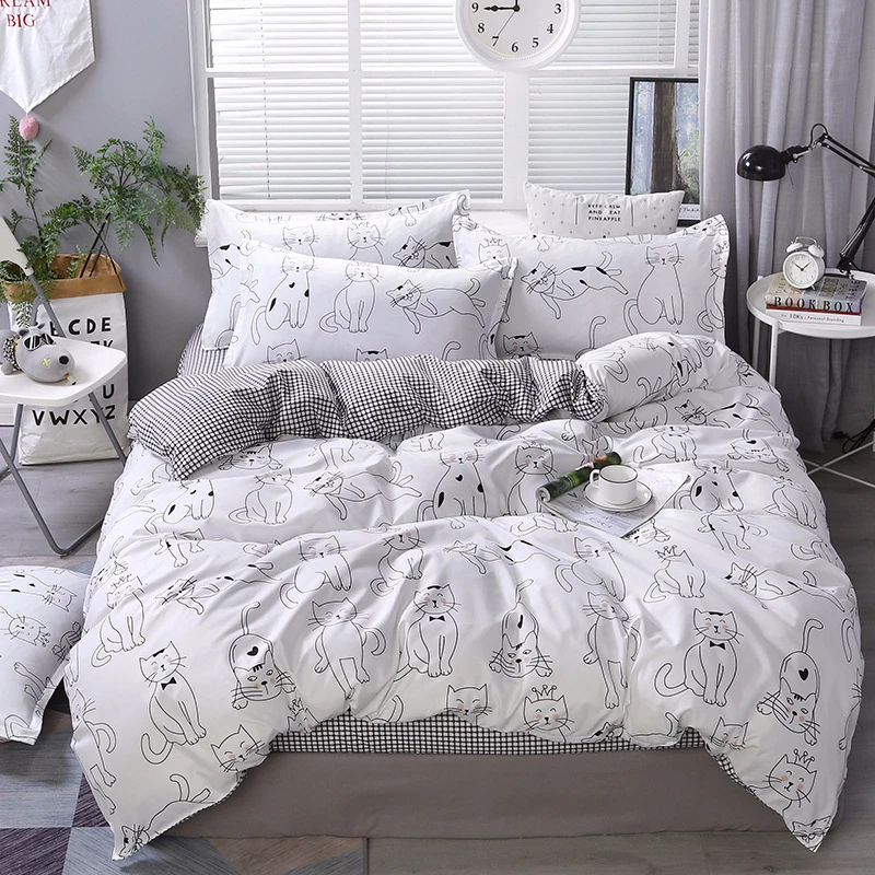 Color 9 New Fashion Creative Duvet Cover Sheet Pillowcase Bedding Set Adult Kid Child Soft Cotton Bed Linen 1.2m 1.35m 1.5m 1.8m 2m 2.2m - Color: Color 9