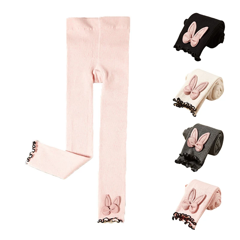 

1pc Cute Toddler Baby Girls Kids Skinny Pants Rabbit Ear Print Stretchy Warm Girls Leggings Warm Kids Bell Bottoms Girls Pants