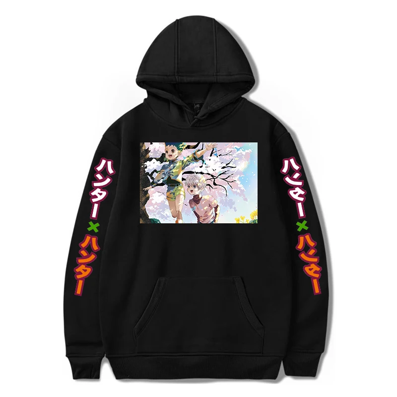 Cute Mens Hoodies Hunter X Men Women Sweatshirts Pullovers Cartoon leisure oversize Anime Hoody Streetwear Tops | Женская одежда