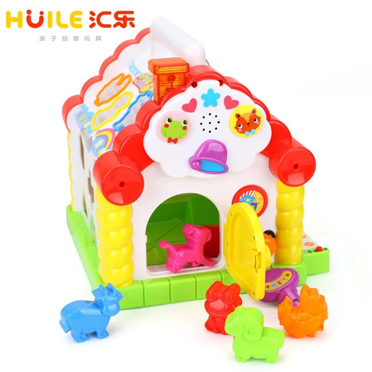

Huile toys 739 Fun Cabin Infant Early Childhood Educational Shape Building Blocks Matching Baby 1-2 a Year of Age Acumen Estates