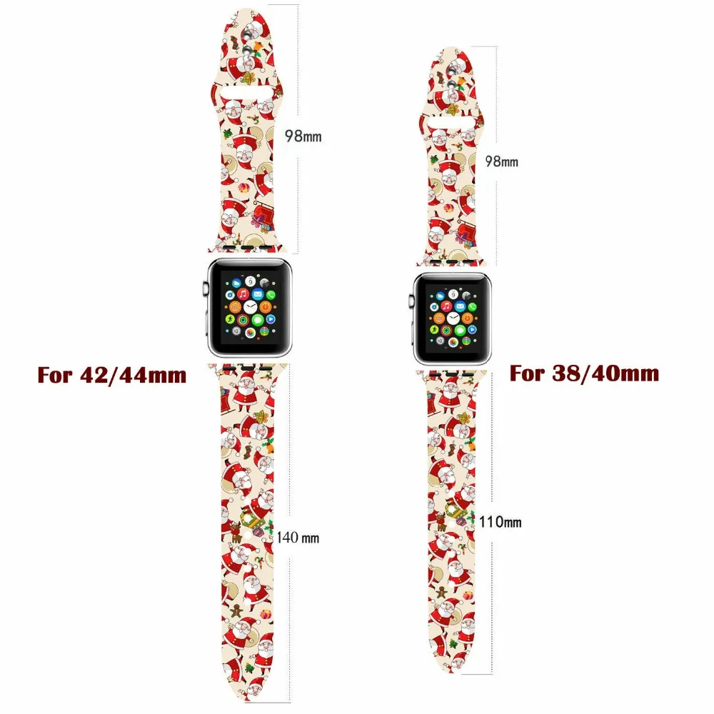 Сменный спортивный ремешок для Apple Watch Band 5, 4, 44 мм, 40 мм, силиконовый браслет с цветочным принтом для iWatch Series 3, 2, 1, 42 мм, 38 мм