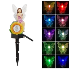 Цветок фея лужайка светильник s открытый светодиодный садовый светильник s солнечный Газон лампа садовый пейзаж солнечная энергия светодиодный Светильник Горячий