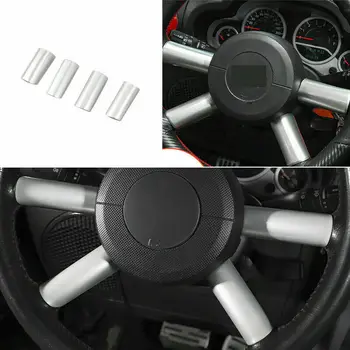 

Interior Steering Wheel Cover Trim Decoration For Jeep Wrangler JK 2007-2010 Silver Durable