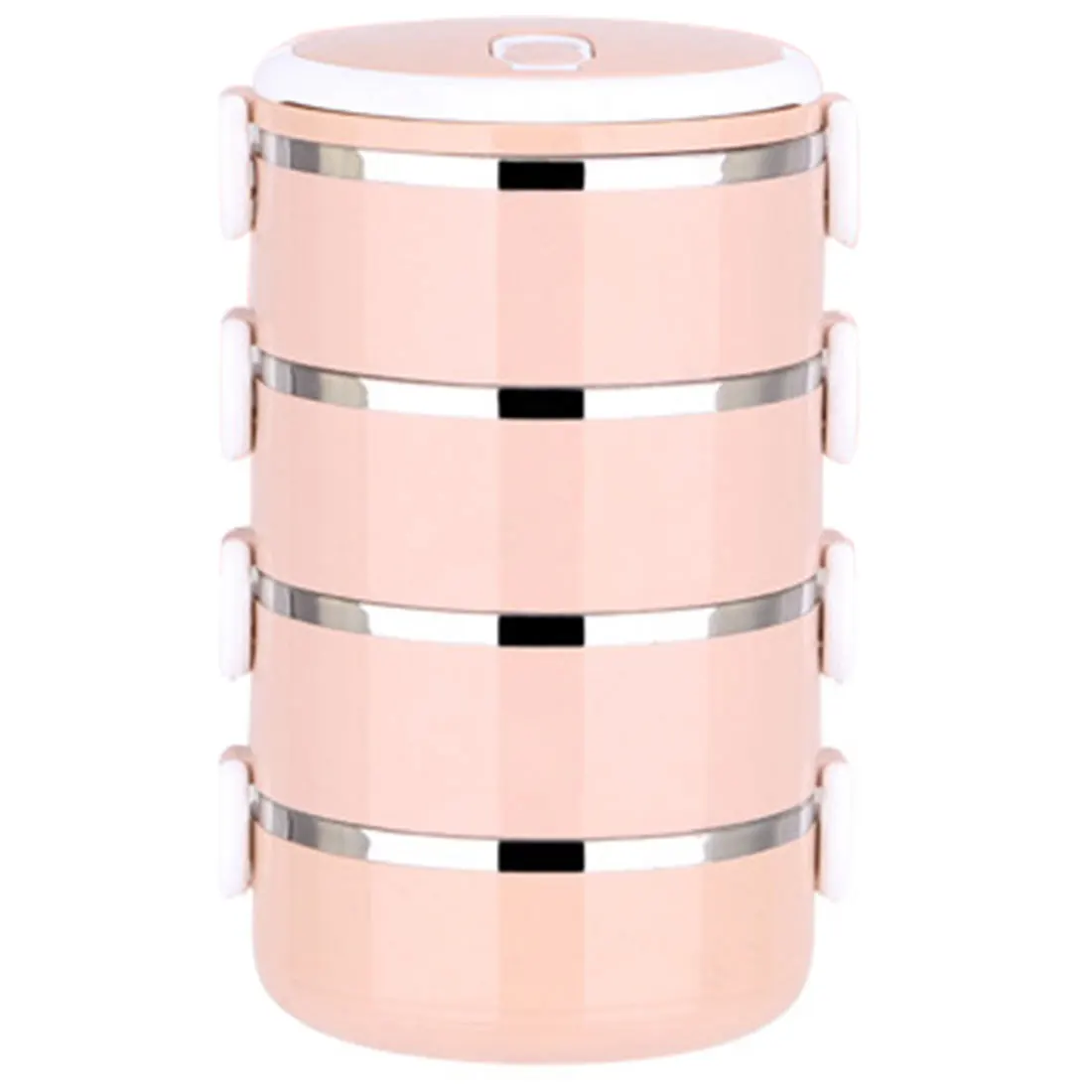 U-4 layer Pink Ланчбокс герметичный Ланч-бокс контейнер для еды портативный термо-Ланч-бокс из нержавеющей стали для офиса, кемпинга - Цвет: U-4 layer Pink