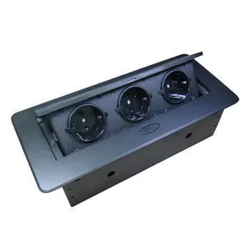 

Metal Plate 3 Power EU Plug Socket Table Desktop Hidden Outlet for Home Office 449C