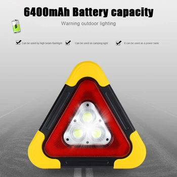 

New Rechargeable solar Car LED Work Lamp Portable Emergency Multifunctional Warning Light for Camping, Hiking, Car Repairing