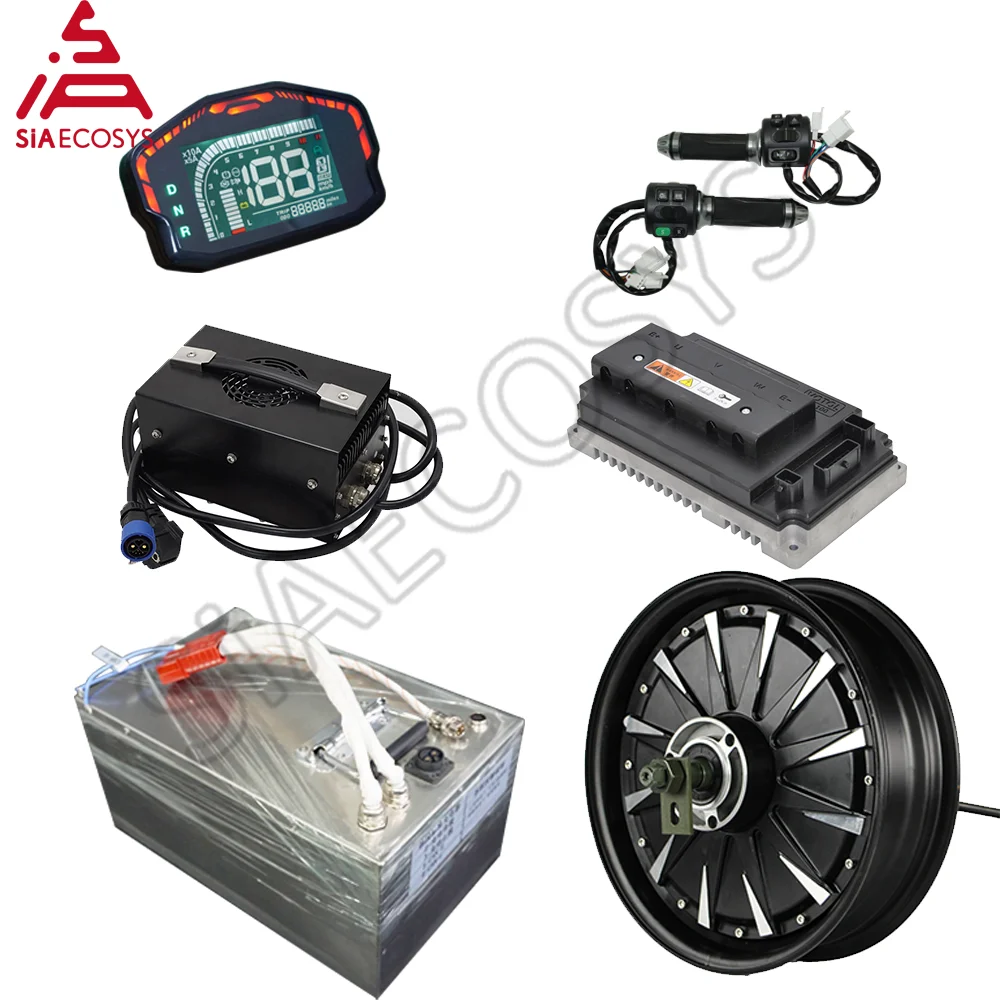 

SiAECOSYS QSMOTOR 12*3.5inch 3000W 72V 80kph Hub Motor with EM100SP controller and kits for electric scooter