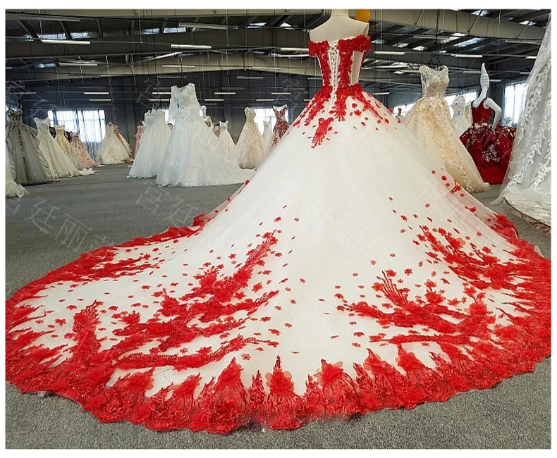 ANGEL NOVIAS, роскошное корейское бальное платье, арабские кружевные свадебные платья,, длинные платья с открытыми плечами, Vestido de Novia, свадебные платья