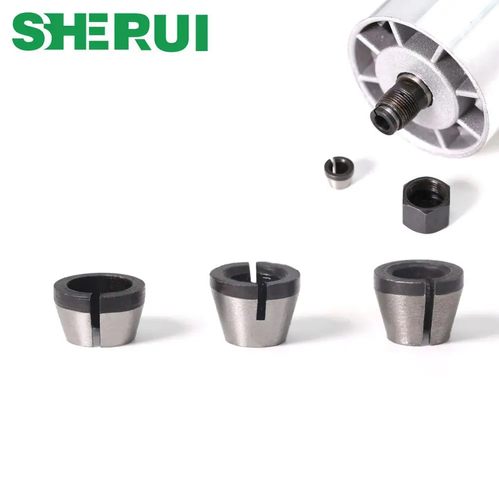 

1pc 3PCS Set collets 6.35mm 8mm 6mm collet chuck Engraving Trimming machine Electr