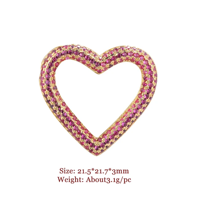 High Quality Pave Micro- Zircon Closed Circle Clasps DIY Jewelry Making Supplies Necklace Pendants Accessories Hot pink