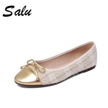 

TXCNMB 2020 autumn Genuine Leather Women's Shoes round Toe Chunky Heels Pumps butterfly knot Autumn Party Casual Shoes Woman