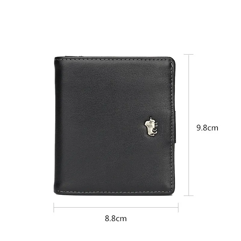 Модный кошелек BISON DENIM для мужчин бумажник из натуральной кожи с RFID блокировкой