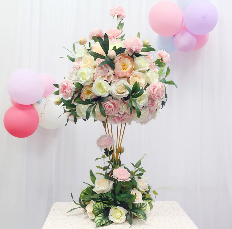 flower add stand JAROWN 40 см Шелковая искусственная Роза Гортензия цветочный шар для свадьбы центральные элементы расположение декора Свадебная вечеринка фон Флорес - Цвет: flower add stand