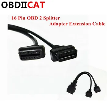 

Newest OBD II diagnostic tool 16 Pin OBD 2 Splitter Adapter Extension Cable Male to Dual Female Y Connector obd2 line