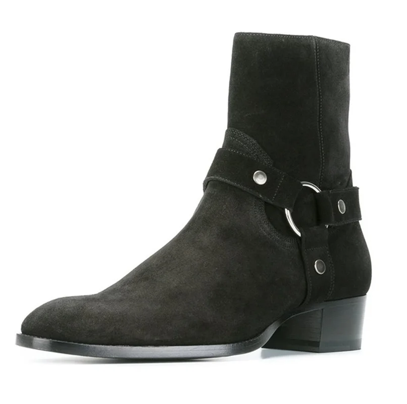 Модная Уличная обувь для отдыха; zapatos de hombre; мужские Ботинки Челси в уличном стиле; Оригинальные качественные мужские мотоциклетные ботинки на низком каблуке - Цвет: picture 4