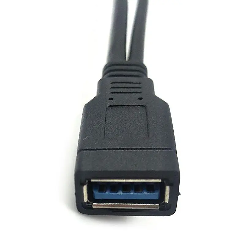 Черный USB 3,0 Женский двойной USB Мужской Экстра мощность данных Y удлинитель для 2,5 дюймов мобильного жесткого диска
