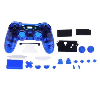 

Clear Blue Full Shell Mod Kit Replacement For PS4 Controller