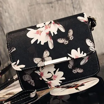 

Fashion Faux Leather Shoulder Bags of Women Floral Print Handbag Ladies Tote Messenger Cross Body Bag #3