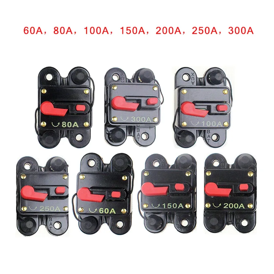 60A-300A Amp DC Circuit Breaker Car Auto Marine Stereo Audio Fuse 12V Waterproof