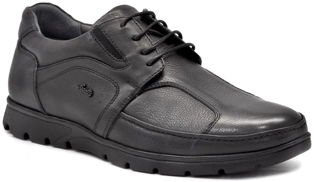 

Forelli 32605 Black Male Shoes Orthopedic Genuine Cow Leather Business Elevator Connected Daily Casual Use Walking Street Stlye