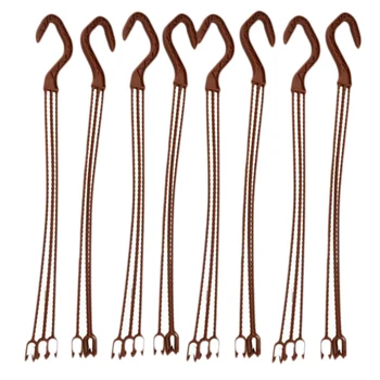 

39cm Long, 50 Pieces, FlowerBasket Hook Garden Plant Hook, Suitable for Bird Feeder Lantern Planter, Brown