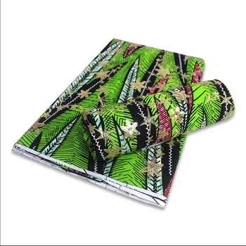 

Latest Sequins African Fabrics 100% Cotton Batiki Wax Prints Kitenge/Pagnes/Kikwembe Embroidered Sequins YXL-30