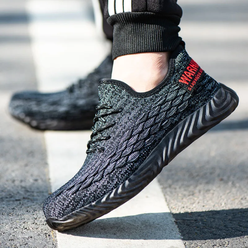 

Men's Steel Toe Safety Shoes Mens Lightweight Breathable Puncture Proof Soft Sneaker Non-slip Industrial Work Shoes