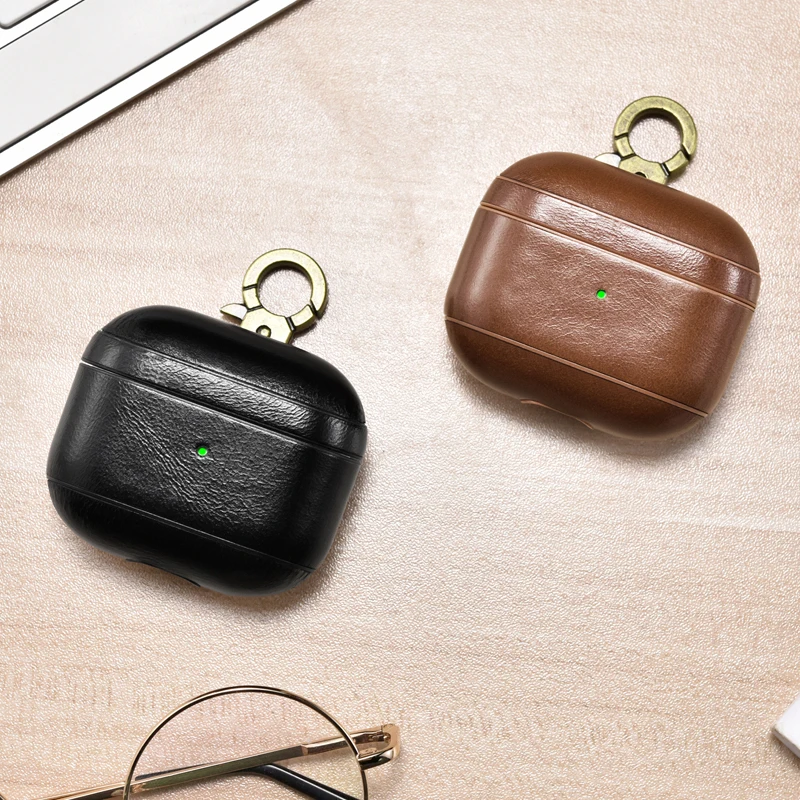 Flip Cover for Apple Airpods 3 iPhone Bluetooth Earphone Case Boxes Protective Genuine Leather Headphone Storage Bag | Мобильные