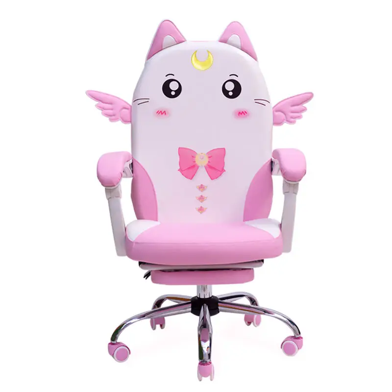 

H1 Pink Cute Anchor Computer Chair Home Student Dormitory Chair Modern Minimalist Girl Live Game Chair Recliner Lifting Chair