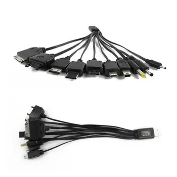 

Portable USB Data 10 In 1 Charger Cable Converter Cord Wire Extension Lines for iPhone Samsung Fast Charger Cord