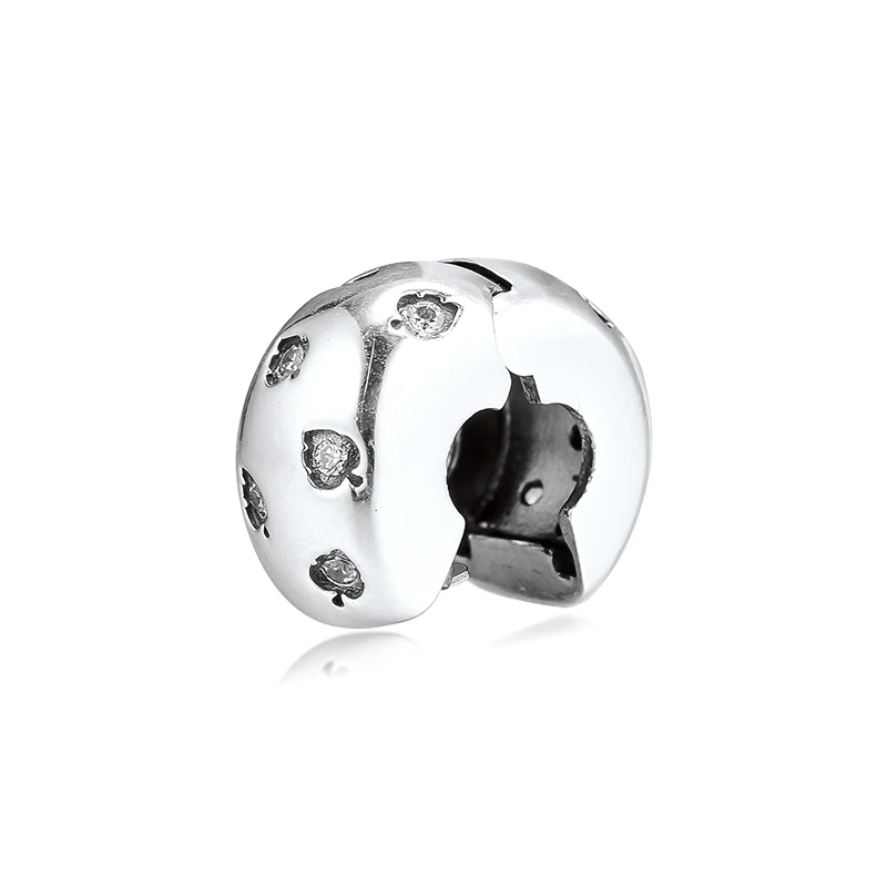 DIY подходит для браслетов Pandora Charms сверкающие листья клип бусины 925 пробы-серебро-ювелирные изделия