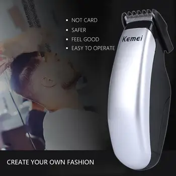 

Kemei Battery Hair Trimmer Mini Electric Hair Clipper Cutting Machine Male Beard Barber Razor For Men Style Tools With Brush