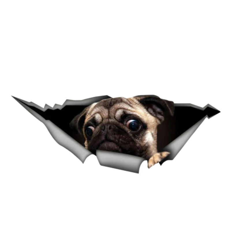 

Creative Car Sticker Pug Pet 3D Car Window Decal Accessories Waterproof High Quality Vinyl Cover Scratches PVC 13cm X 5cm