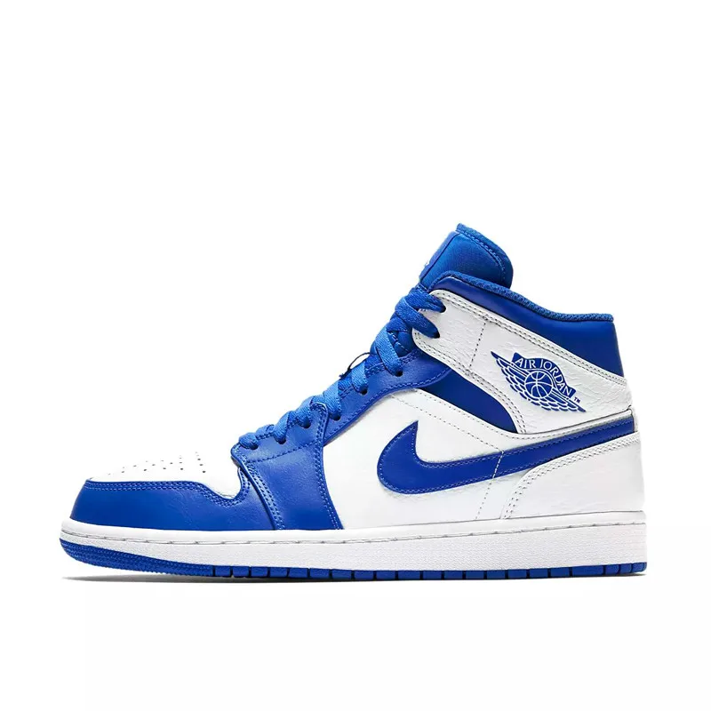 Оригинальные оригинальные мужские баскетбольные кроссовки Air Jordan 1 Mid AJ1, Классическая модная спортивная обувь для улицы, вентиляция 554724-035