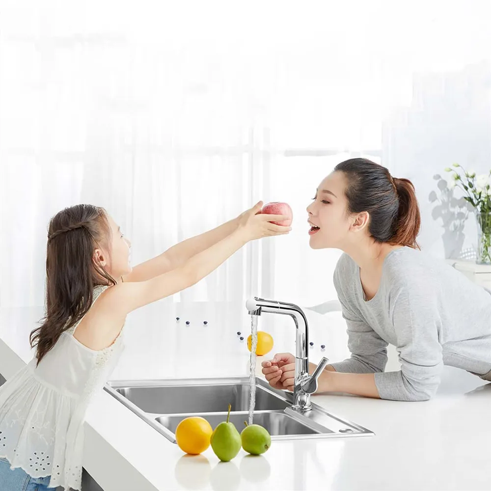 Diiib Kitchen Sink Faucet With Pull Out Rinser Sprayer 2 Water Mode Hot and Cold Mixer Tap from