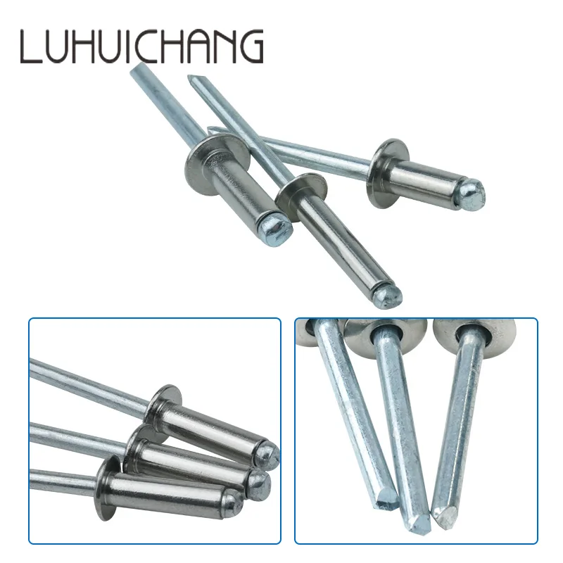 

luhuichang M4.8 Stainless Steel Mushroom Screw Pulling Rivets Break Mandrel Blind Nail Pop Rivet self-plugging rivet Furniture