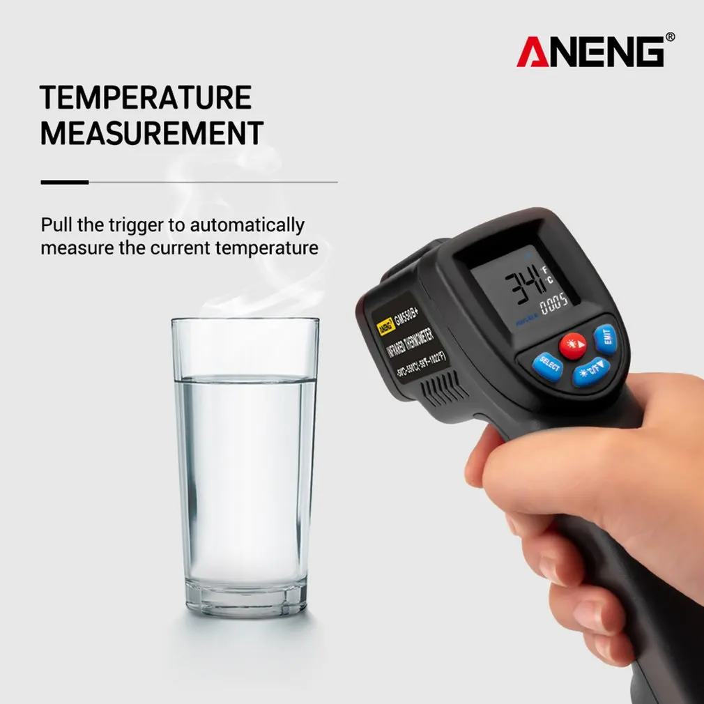 Aneng Gm320B инфракрасный термометр цифровой гигрометр Метеостанция термометр гигрометр термометр лазер