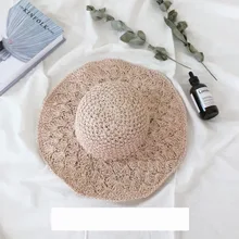 Летняя складная шляпа-ведро, женская уличная Солнцезащитная соломенная плетеная шапка, 4 цвета, модные женские шляпы 58-70 см