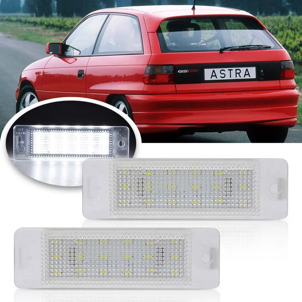GOFORJUMP 2pcs 12V 18SMD Led License Plate Lights for O/Pel Astra F