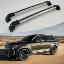 Высокое качество подходит для KIA Telluride запираемый Серебряный алюминиевый поперечный барный перекладин багажник на крышу