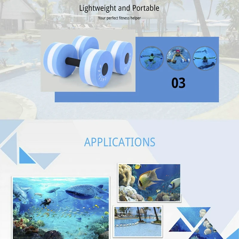 1Pc Outdoor Pool Toys Eva Foam Floating Dumbbells Summer Water Dumbbell Toys Swimming Pool Floating Dumbbells Water Support Dumb