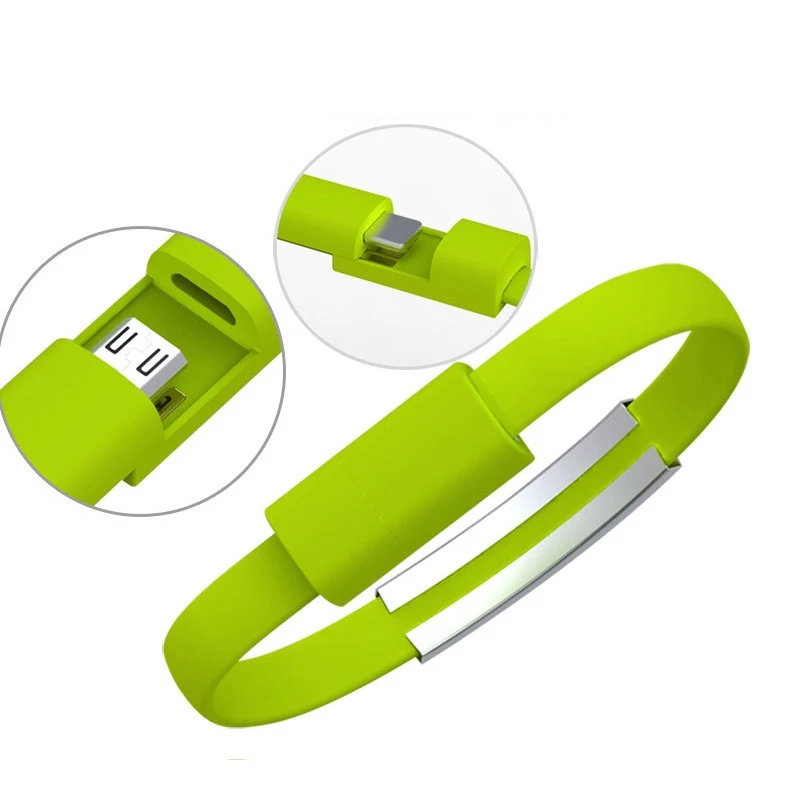 LEAF Новый браслет Micro USB кабель type C для зарядки данных iPhone XS Max XR X 7 8 6 Android кабели