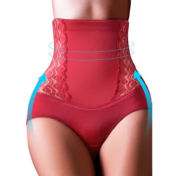 

Women Thong Shaper Embroidery High Waist Tummy Control Slimming Underwear Waist Trainer Shaping Girdles Z0304