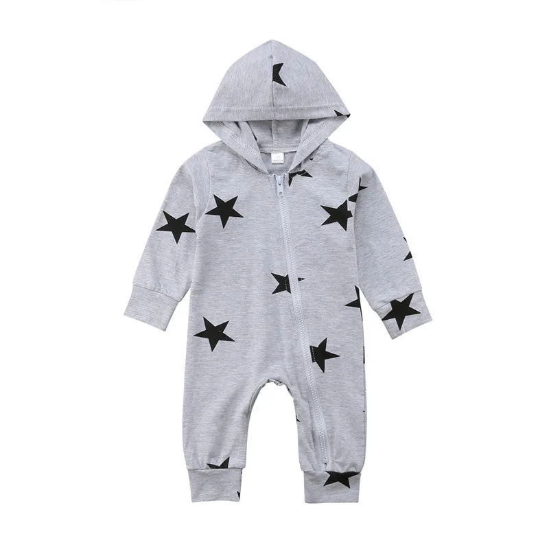 

Baby Boy Girl Autumn Cute Star Printed Hoodie Romper suit Casual Long Sleeve Outerwear