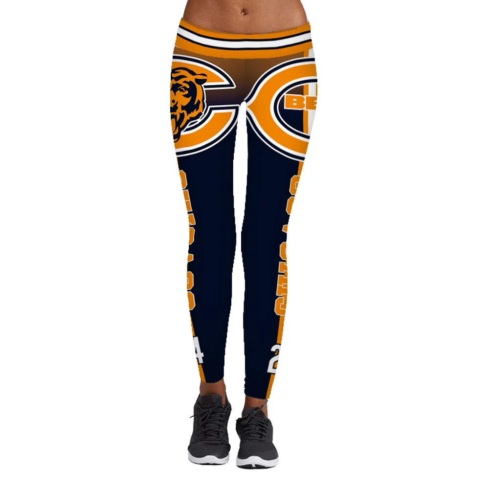17 Styles 3D Print Yoga Pants Plus Size S-4XL Women Teams Leggings High Waist Match Raider Sport Pants Elastic Fitness Tights - Цвет: M9