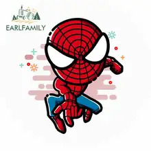 EARLFAMILY 13cm x 7.3cm Hand Painted Spiderman 3D DIY Funny Car Stickers JDM Vinyl Car Wrap RV VAN Fine Decal Accessories