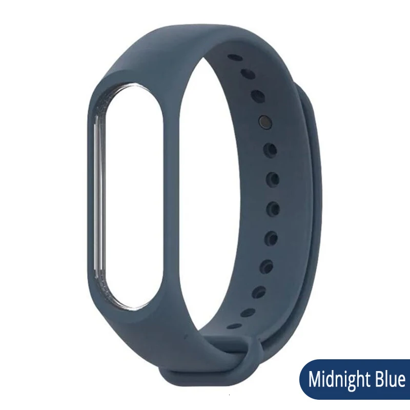 Цветные Ремешки для наручных часов mi band 4 3 Аксессуары pulseira mi band 2 сменный силиконовый ремешок для xiaomi 2 smart bracelet - Цвет ремешка: Midnight Blue