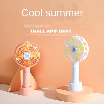 

Portable Mini USB Fan Hand Held Desk Air Cooler Silent Travel Humidification Cooler Cooling Chargeable Fan Use Handle Small Fan