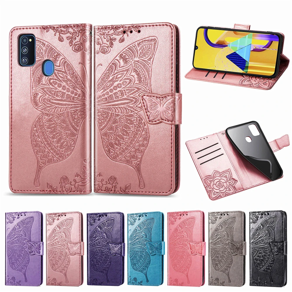 Красивое тиснение бабочка кожаный бумажник флип-чехол для samsung A10S A30S A50S A20S S10 плюс